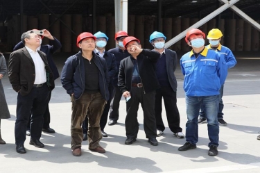 生态情形部科财司副司长付川一行考察由5163银河手机版纸业肩负的国家科技重大专项树模工程